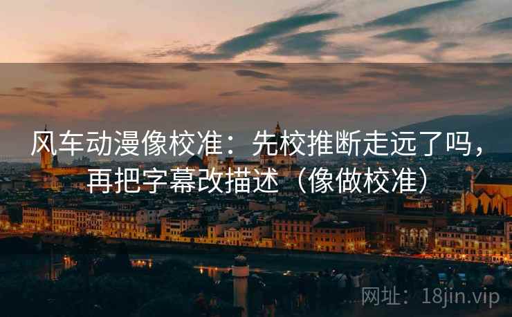 风车动漫像校准：先校推断走远了吗，再把字幕改描述（像做校准）