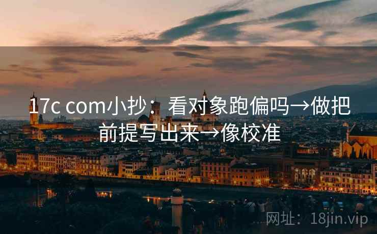17c com小抄：看对象跑偏吗→做把前提写出来→像校准