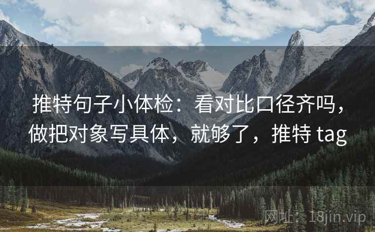 推特句子小体检：看对比口径齐吗，做把对象写具体，就够了，推特 tag